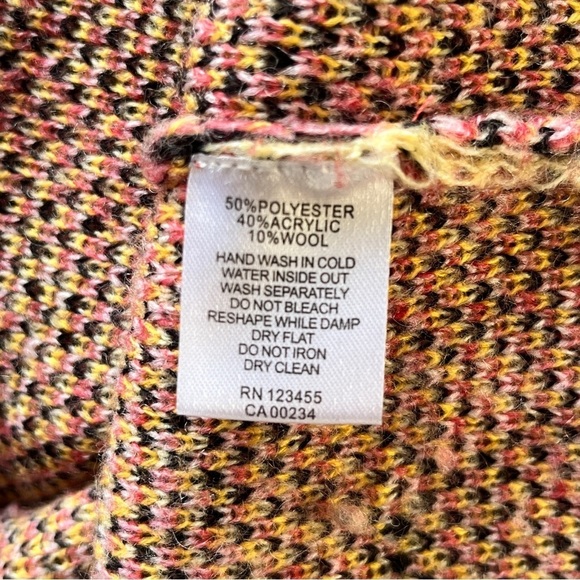 SFW Crew Neck Sweater  Ombre Pink Animal Cheetah Print Fuzzy Wool Blend Sz L - Picture 5 of 13